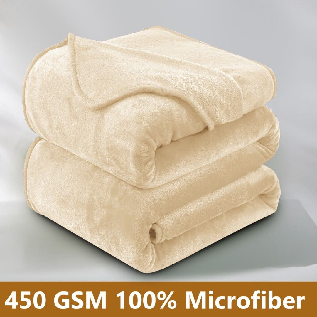 Large Fleece Blanket Throw Reversible Soft Warm Bed Sofa Blanket Double & King