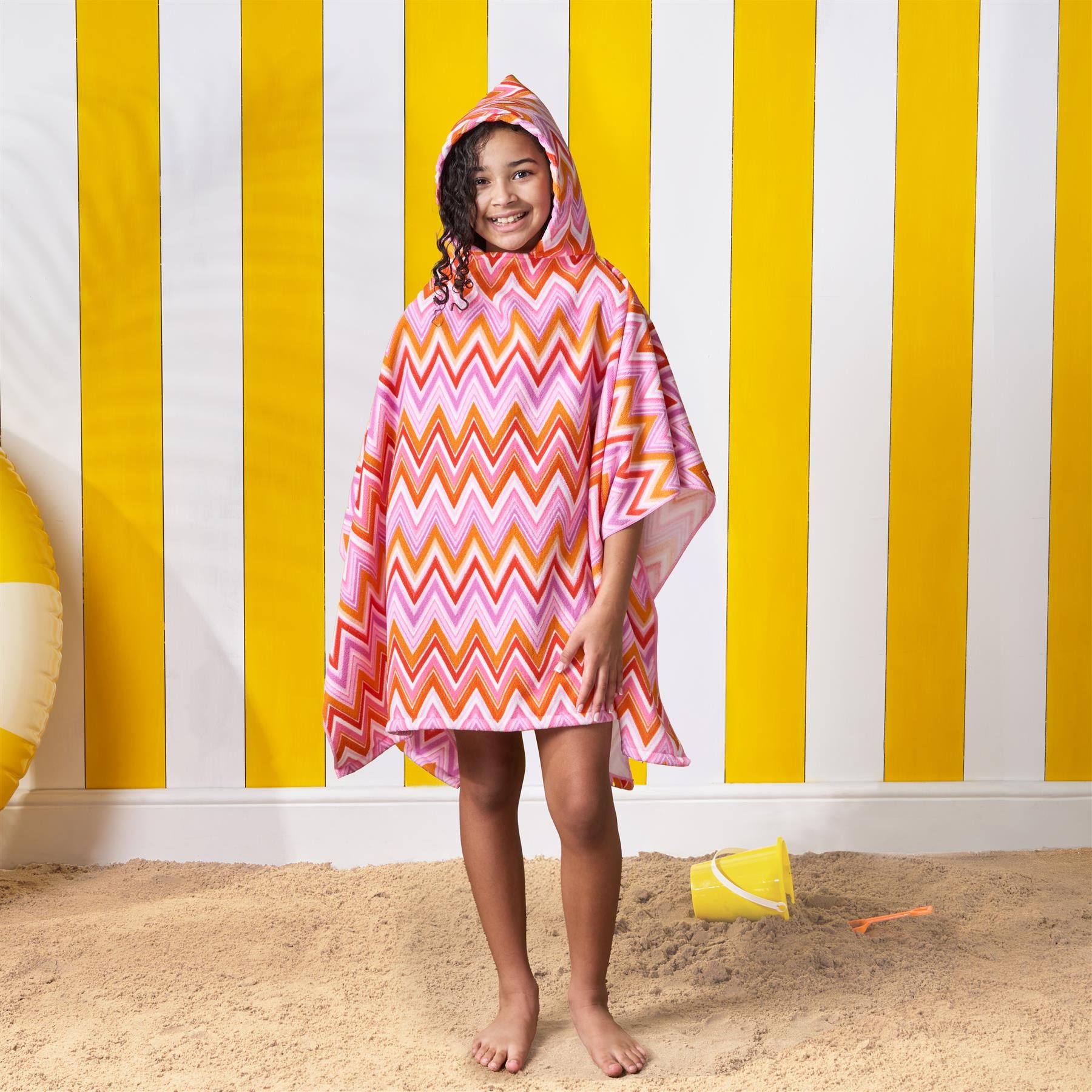 Kids Poncho Beach Towel Hooded Quick Dry Microfibre Holiday Swimming Absorbent