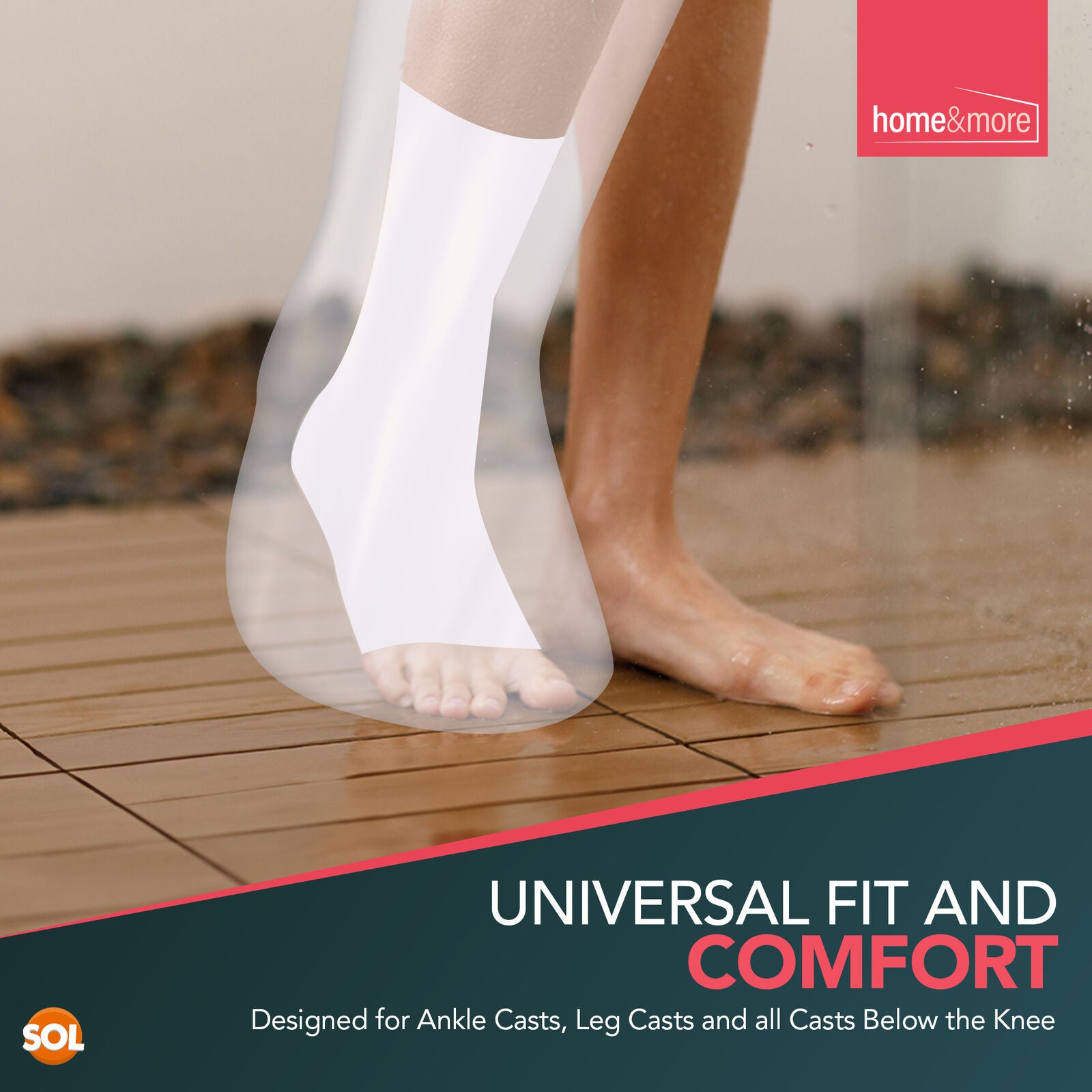4 Waterproof Half Leg Cast Cover Plaster Foot Protector Reusable for Bath Shower