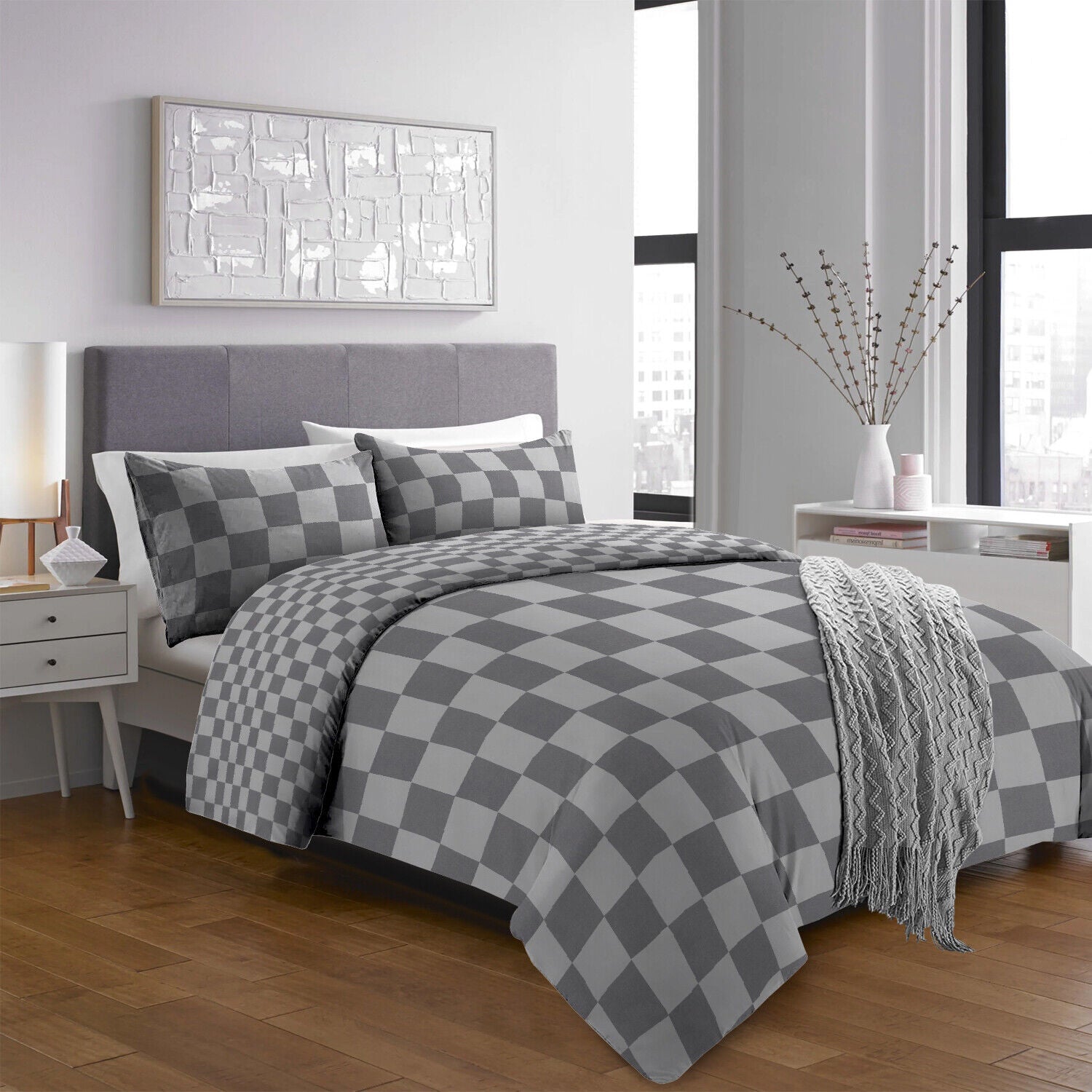 Luxury Reversible Duvet Cover Quilt Cover Bedding Set Single Double King Size