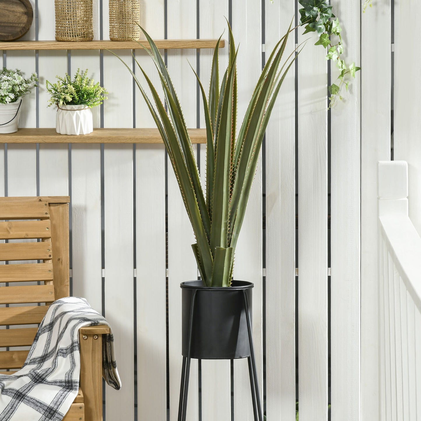 Decorative Artificial Plants Agave, Indoor Outdoor Potted Fake Plants