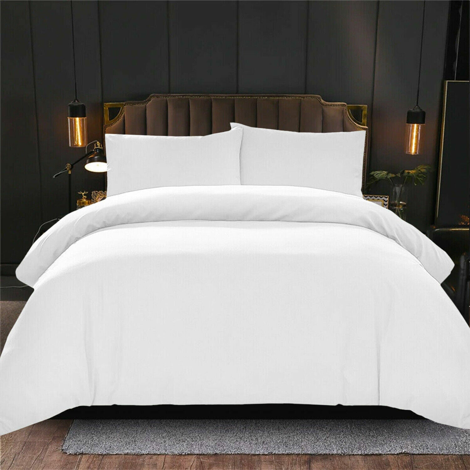 Egyptian Cotton Duvet Cover Bedding Set with Pillowcase Single Double King Size