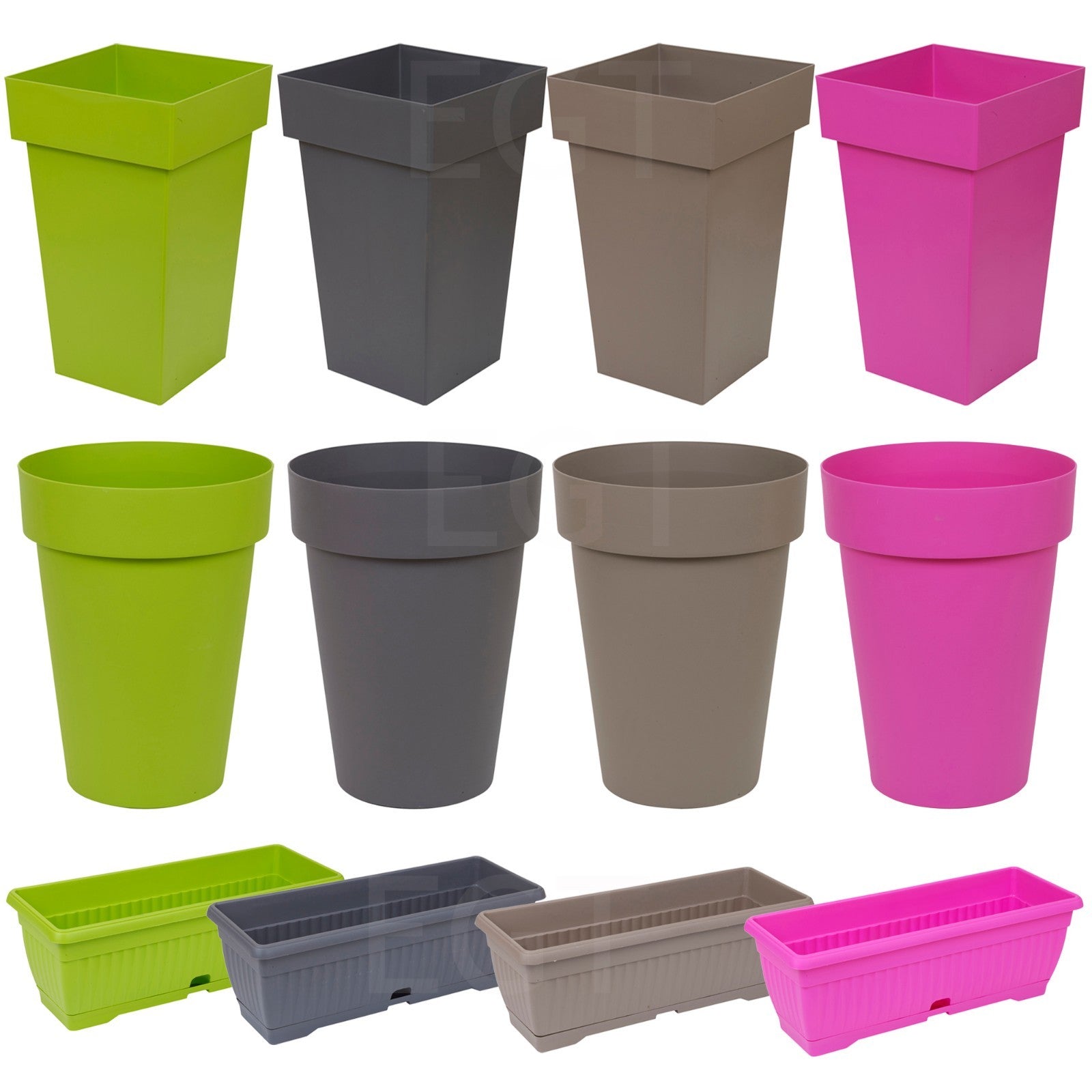 Assorted Large Plastic Plant Flower Pot Garden Holder Planter Herb Bush Ornament