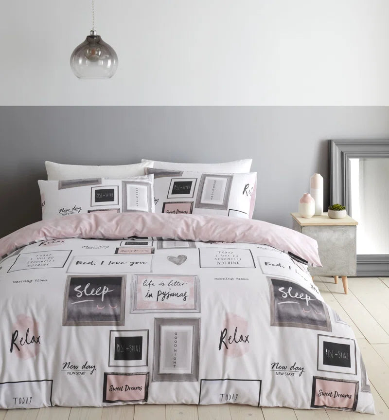 Sleep Dreams Reversible Duvet Cover Set with Pillowcases