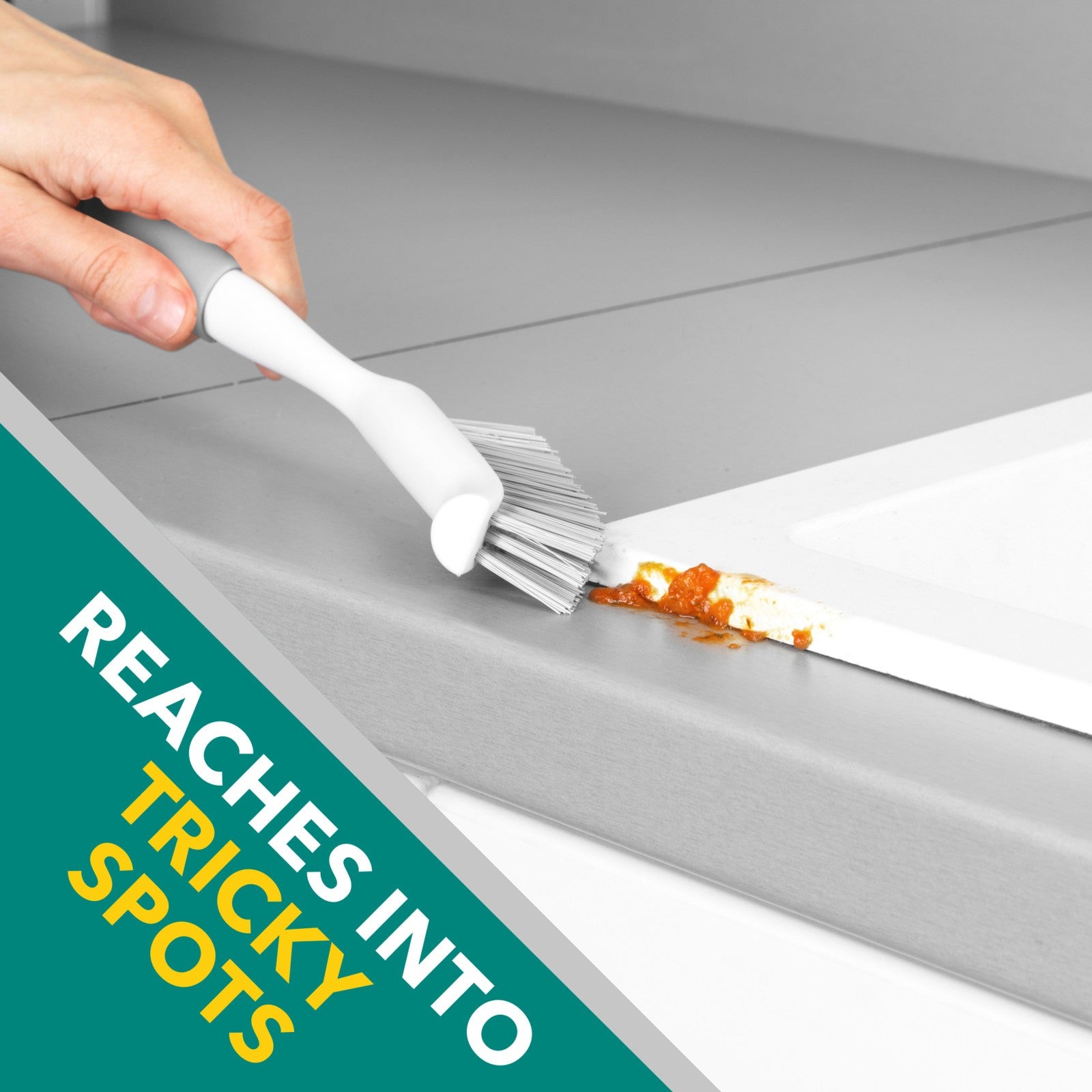 Beldray Dish Scrubbing Brush Antibac Washing up Pot Pan Bottle Cleaner Slim Head