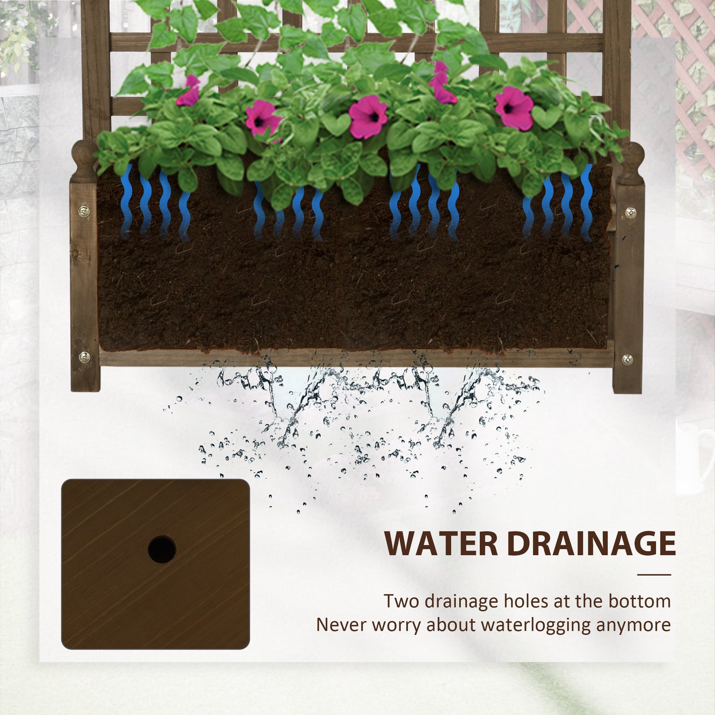 Garden Planters with Trellis for Climbing Vines Indoor Outdoor