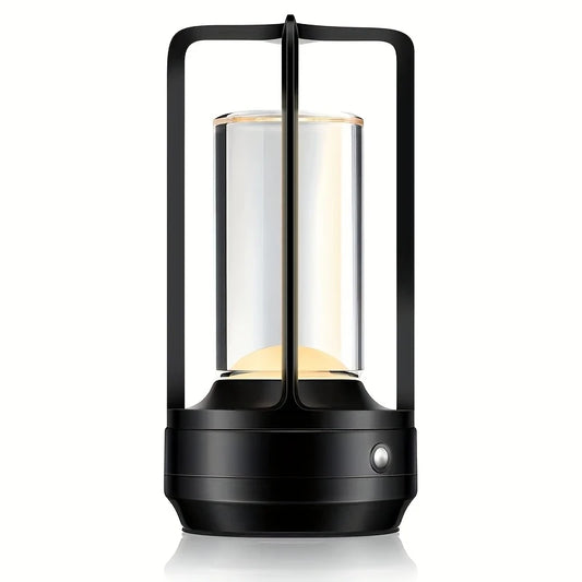 1pc Vintage Metal LED Table Lamp with Touch Control & USB Rechargeable