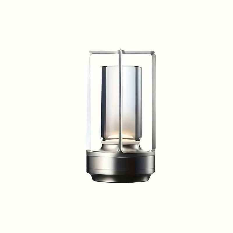 1pc Vintage Metal LED Table Lamp with Touch Control & USB Rechargeable