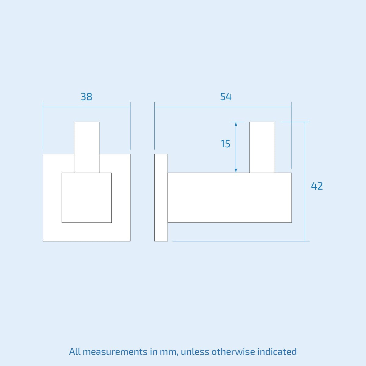 Single Square Robe Hook Matte Black