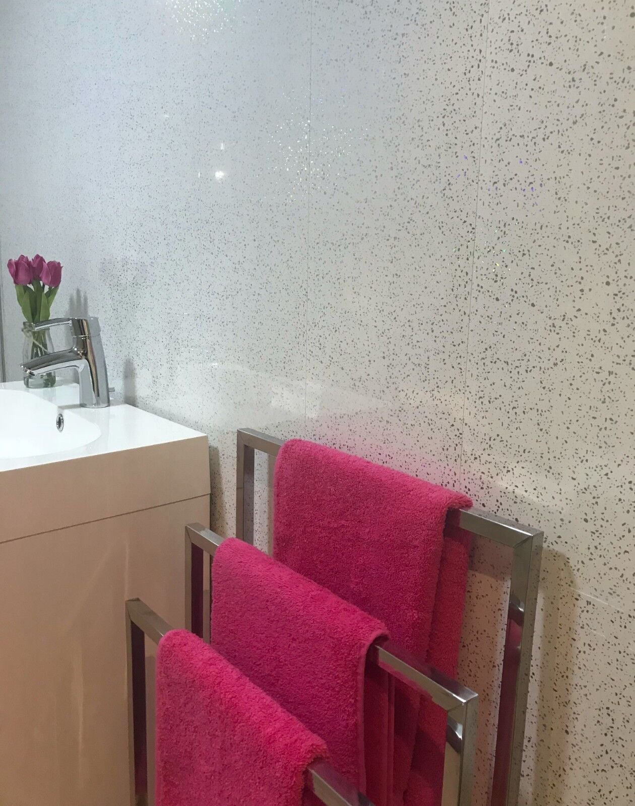 10 White Black Grey Sparkle & Marble Shower Wall Panels PVC Bathroom Cladding