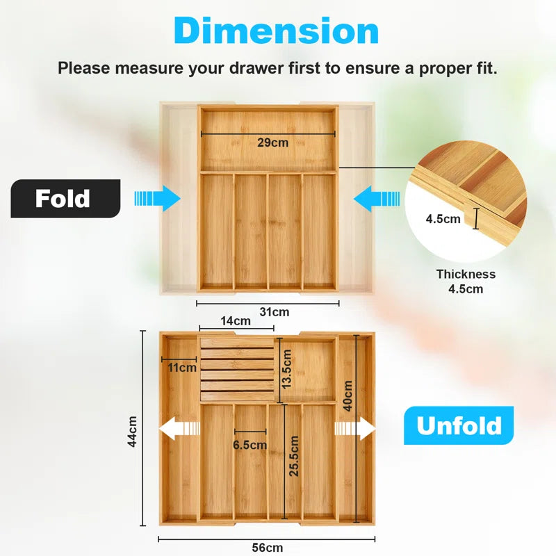 Bamboo Rectangle Flatware Caddy