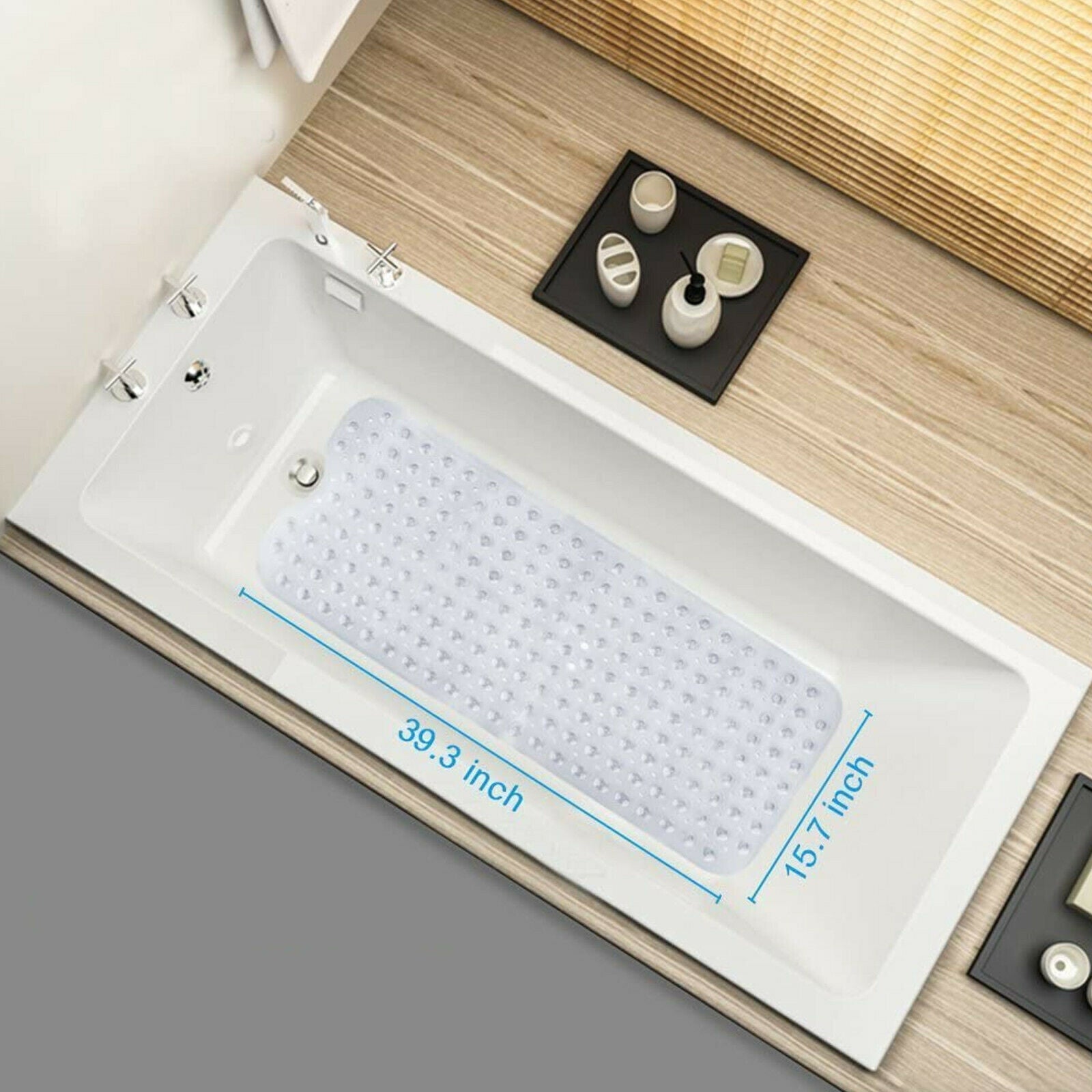 EXTRA LARGE NON-SLIP BATH MAT BATHTUB BATHROOM SHOWER MAT RUBBER STRONG SUCTION