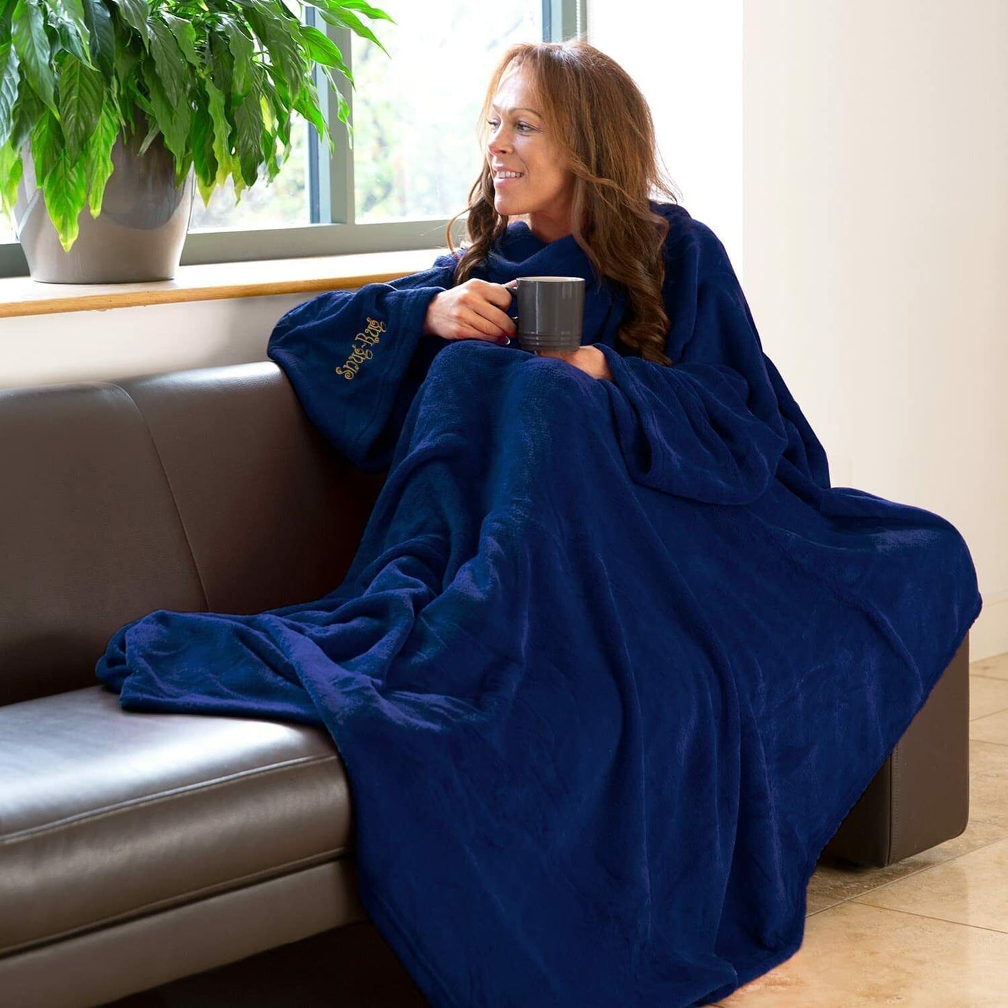 Genuine Snug Rug DELUXE ™ ADULT Cosy Warm SLEEVED Arms Blanket Fleece Official