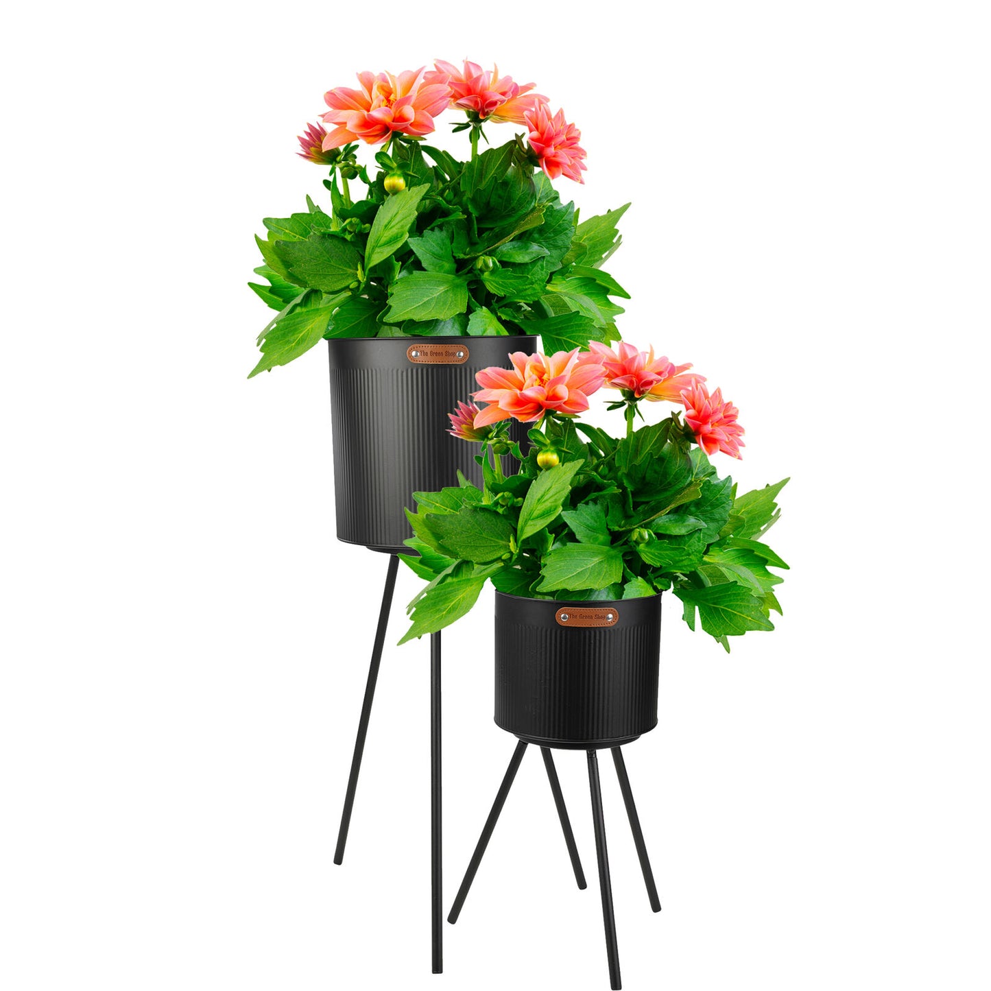 Outdoor Garden Patio Décor Metal Flower Pot Set Planter Raised on Legs