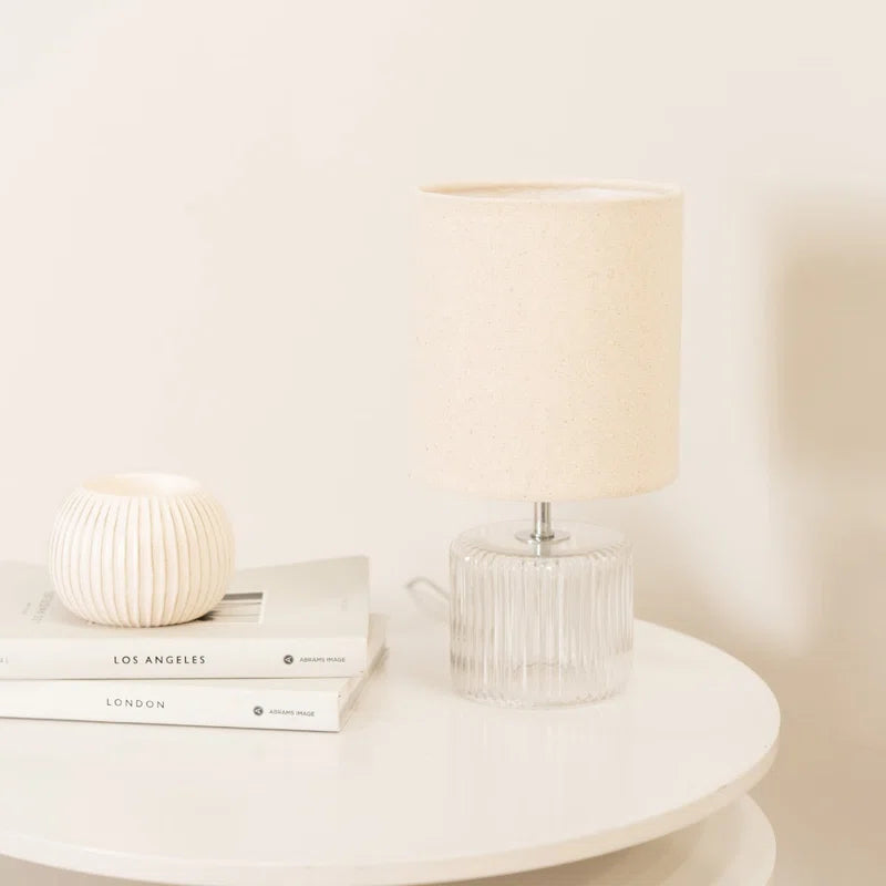 Rokiatou Pair of Glass Table Lamps with Lamp Shades