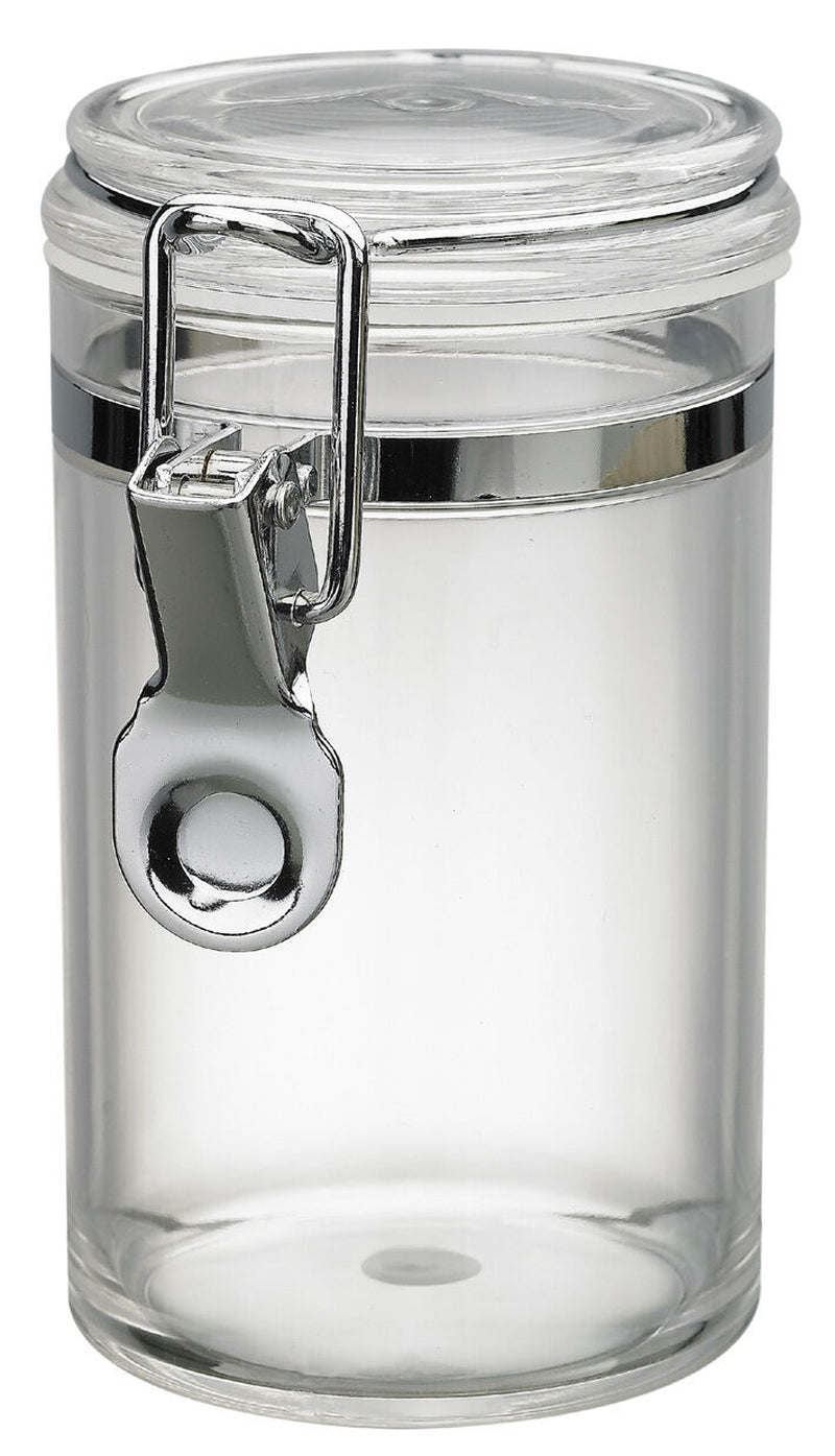 Plastic round Jar Airtight Preserve Food Clip Top Spice Chutney Storage Jars