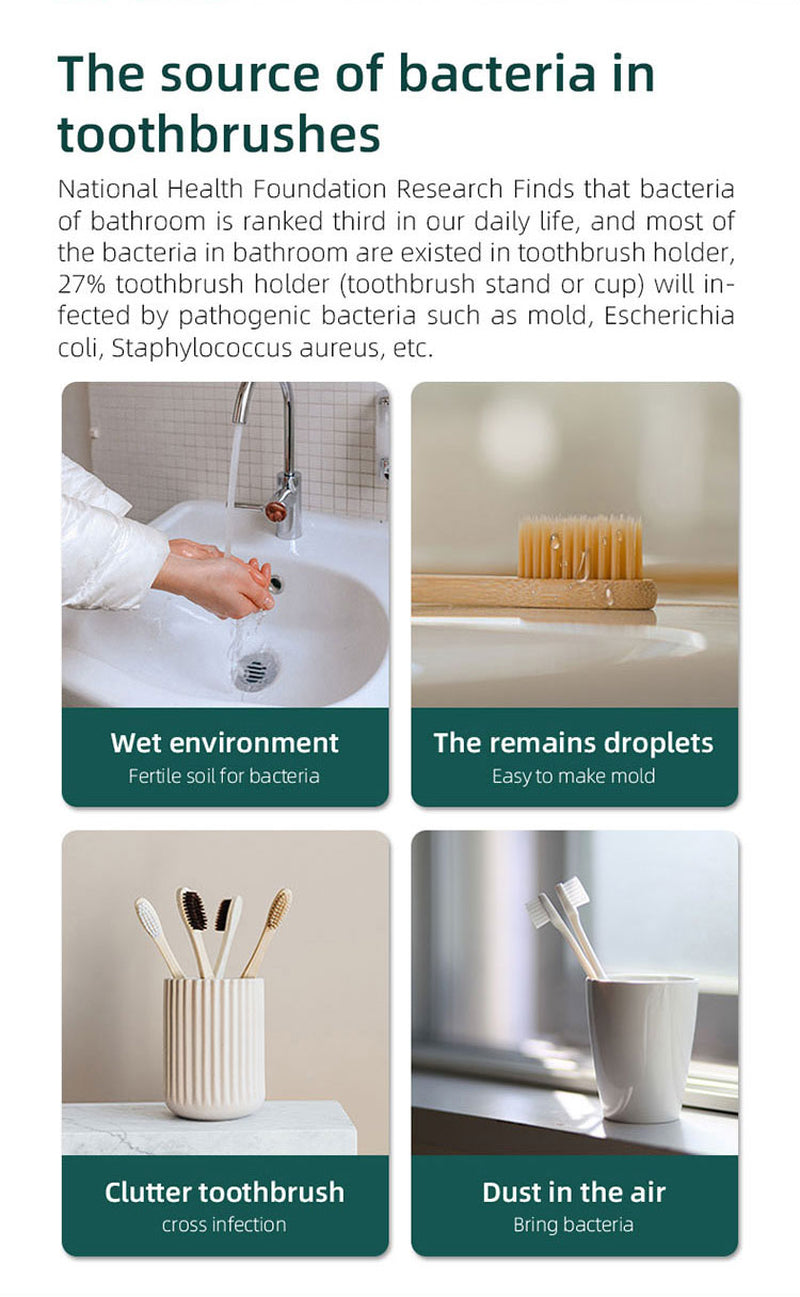 Caredite 2023 Toothbrush Sterilizer Holder with New Multi Colors, Fast Drying Professional Home Toothbrush Sterilizer Protect Your Family Oral Health Bathroom Wall-Mounted Adjustable