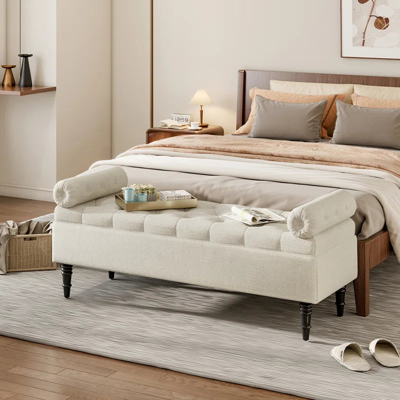 Ethelsville Upholstered Flip Top Storage Bench with Side Arms