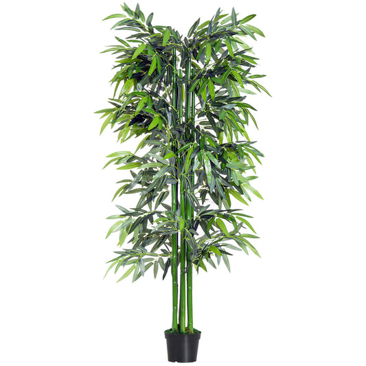 Outsunny Artificial Bamboo Tree Plant Greenary in a Pot 1.8M for Home or Office