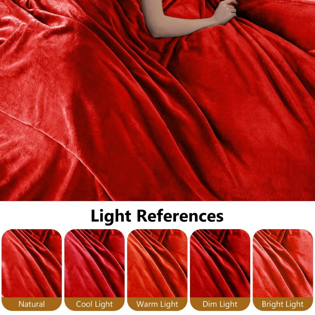Large Fleece Blanket Throw Reversible Soft Warm Bed Sofa Blanket Double & King