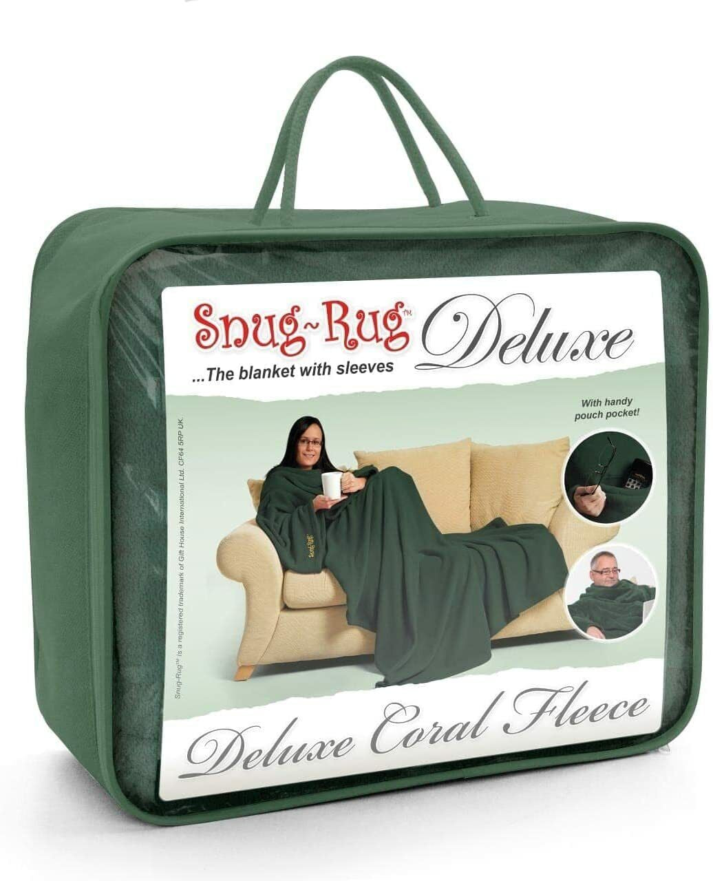 Genuine Snug Rug DELUXE ™ ADULT Cosy Warm SLEEVED Arms Blanket Fleece Official