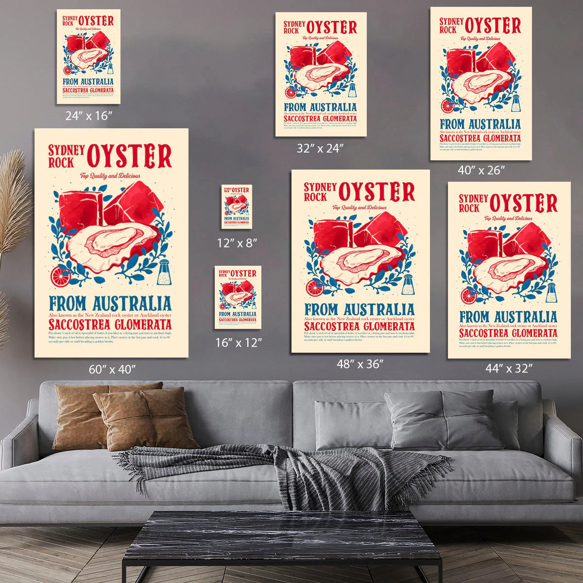 Oyster Kitchen Decor Canvas Print or Poster