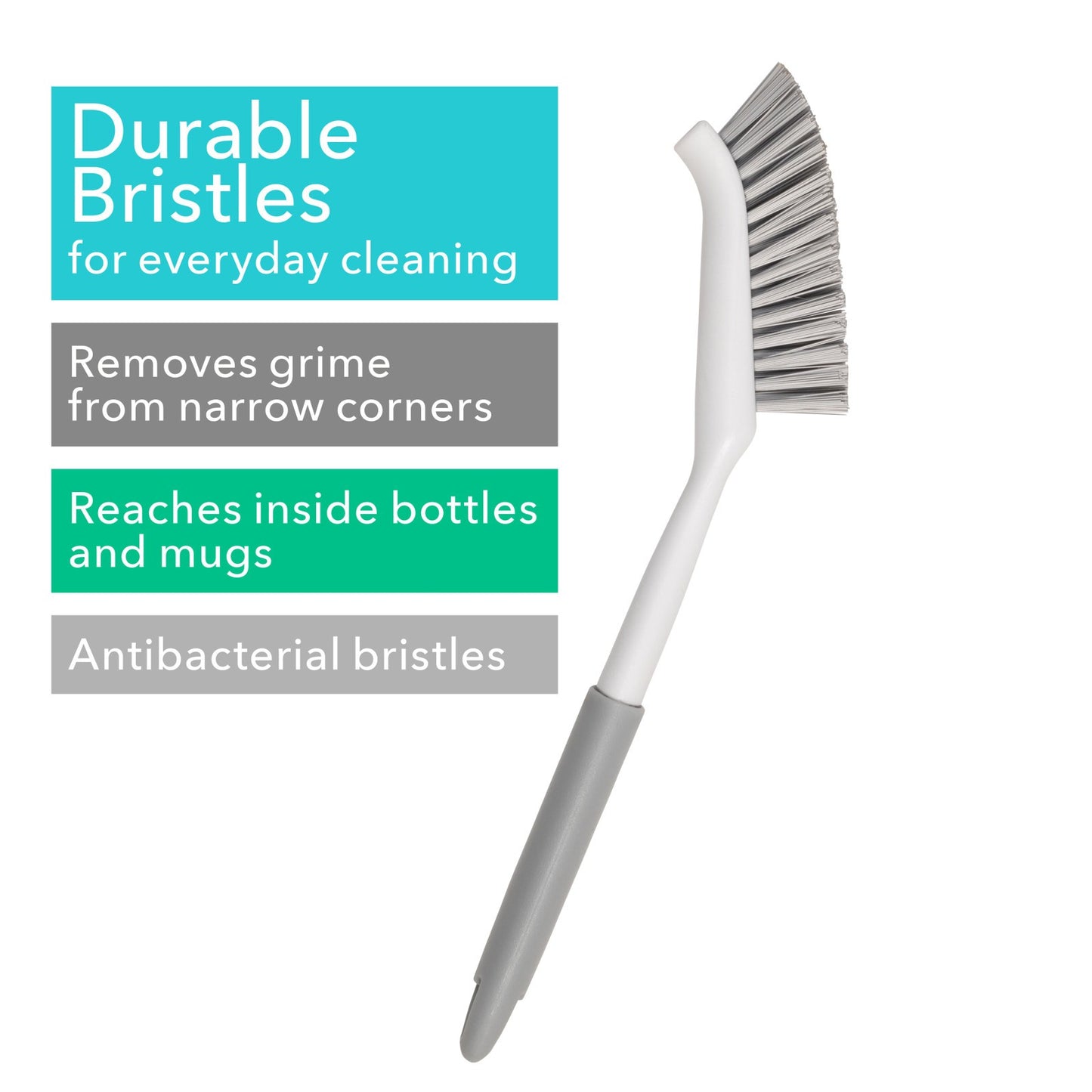 Beldray Dish Scrubbing Brush Antibac Washing up Pot Pan Bottle Cleaner Slim Head
