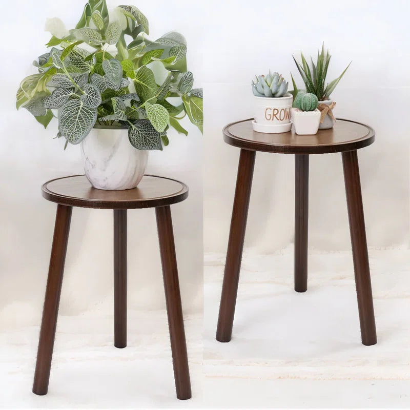 Nalanee Plant Stand 2-Piece Wooden Bamboo Outdoor Furniture Side End Tables Living Room