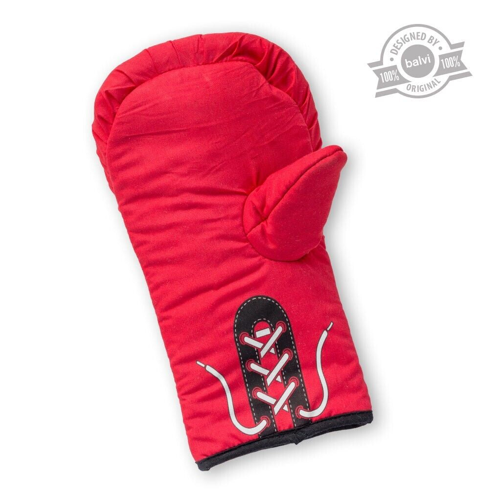 Oven Gloves Boxing Novelty Red Mit BBQ Cooking Kitchen Aid Heat Resistant Mitts