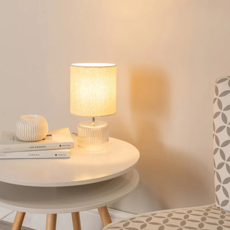 Rokiatou Pair of Glass Table Lamps with Lamp Shades