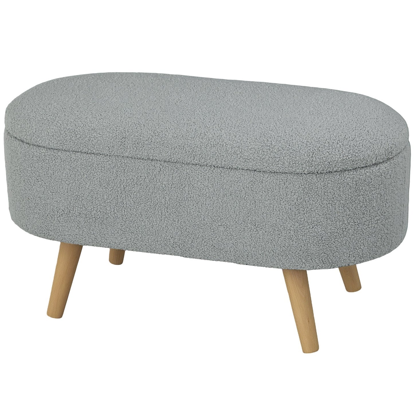 HOMCOM Ottoman Storage Bench for Hallway, Living Room, Charcoal Grey