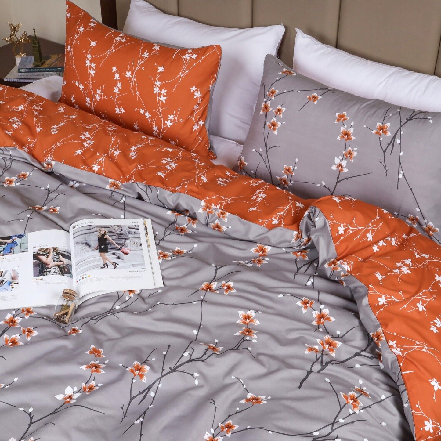 Luxury Reversible Duvet Cover Quilt Cover Bedding Set Single Double King Size