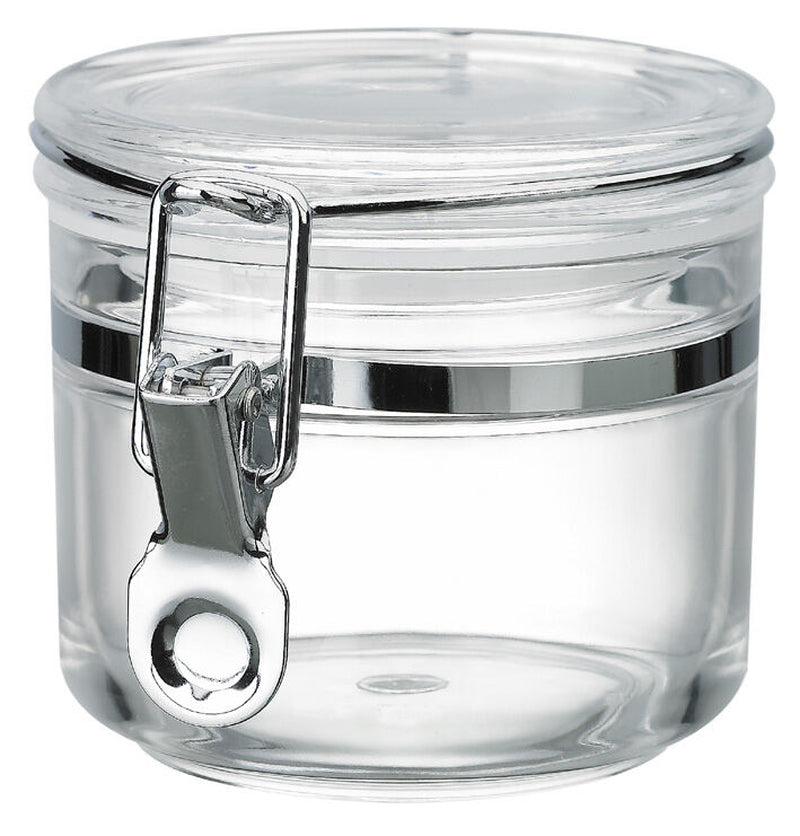 Plastic round Jar Airtight Preserve Food Clip Top Spice Chutney Storage Jars