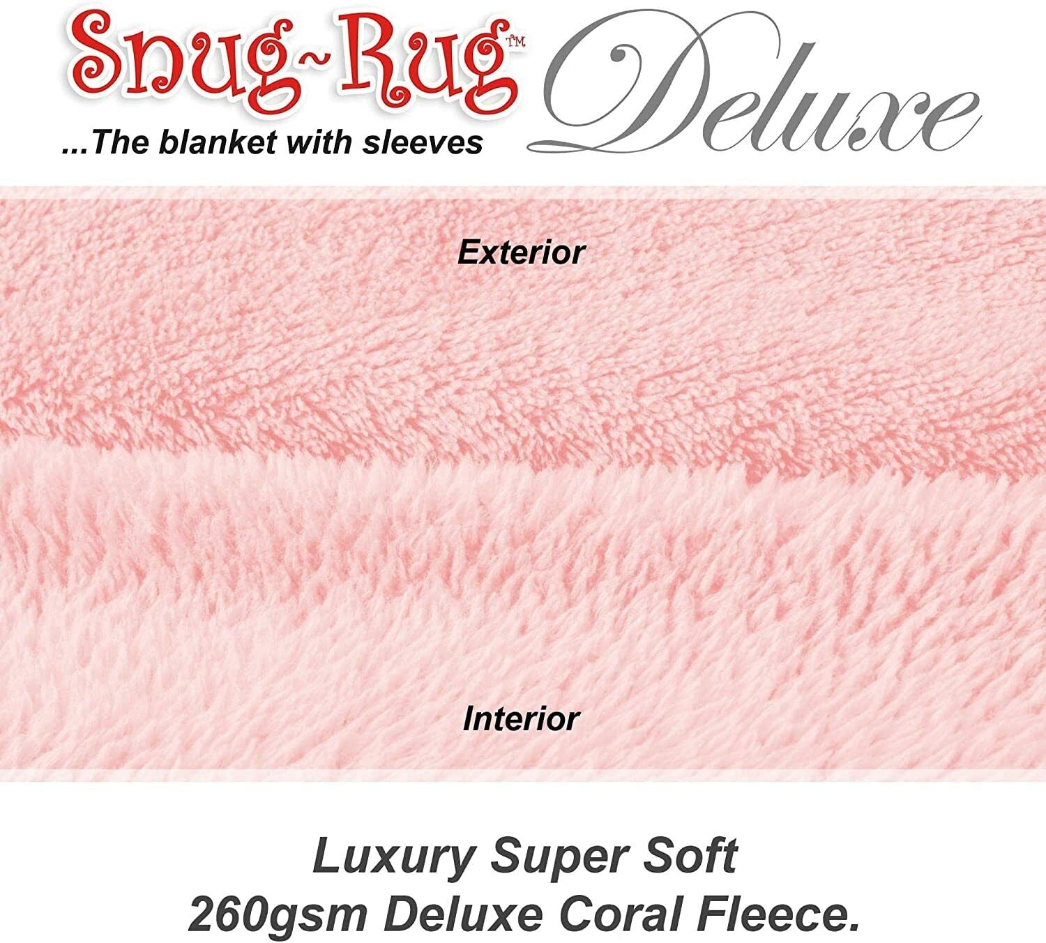 Genuine Snug Rug DELUXE ™ ADULT Cosy Warm SLEEVED Arms Blanket Fleece Official