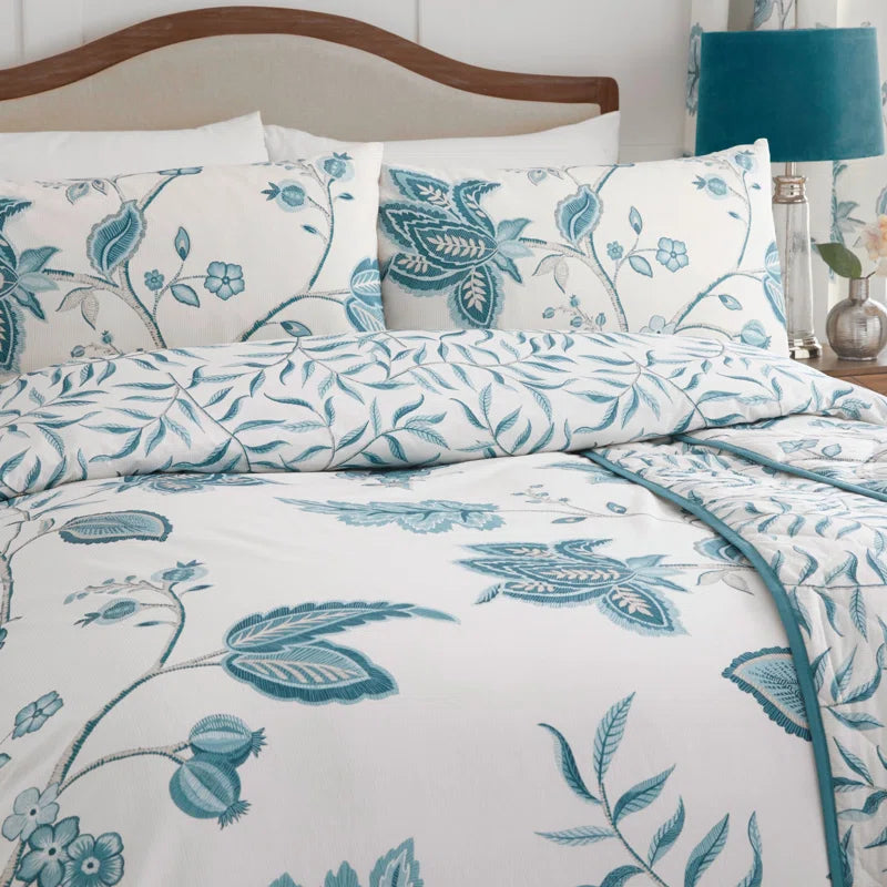 Polyester Floral Duvet Cover Set with Pillowcases