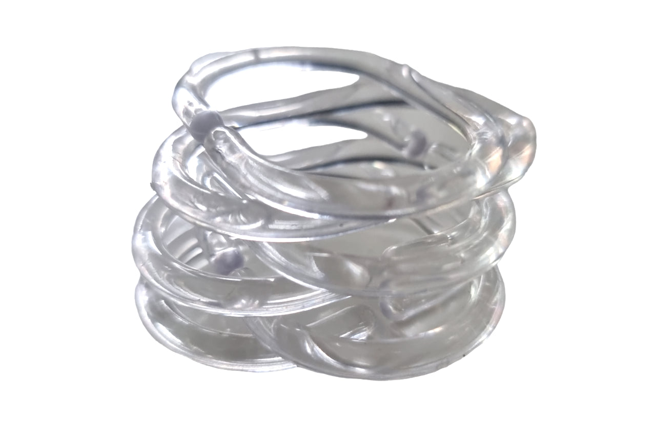Clear Shower Curtain Rings Hooks Bathroom Plastic Pole Rail Guide Hanger X6 Pack