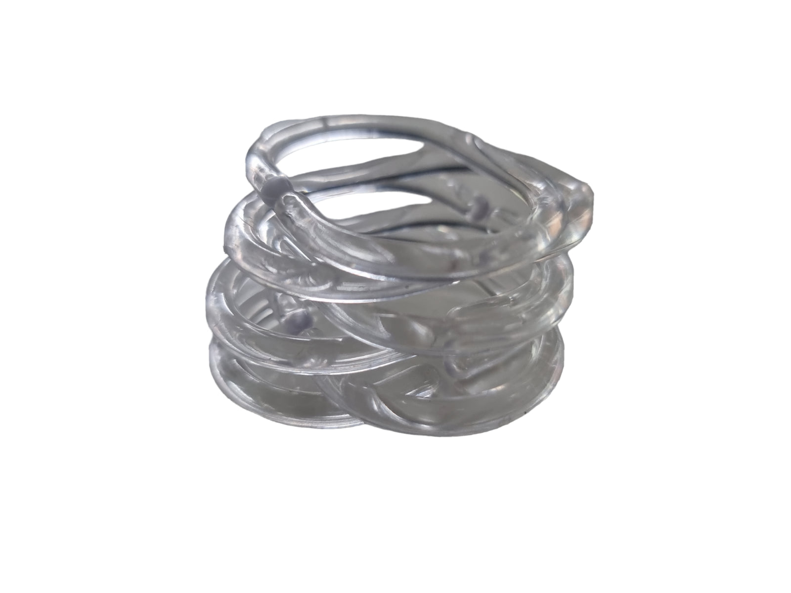 Clear Shower Curtain Rings Hooks Bathroom Plastic Pole Rail Guide Hanger X6 Pack