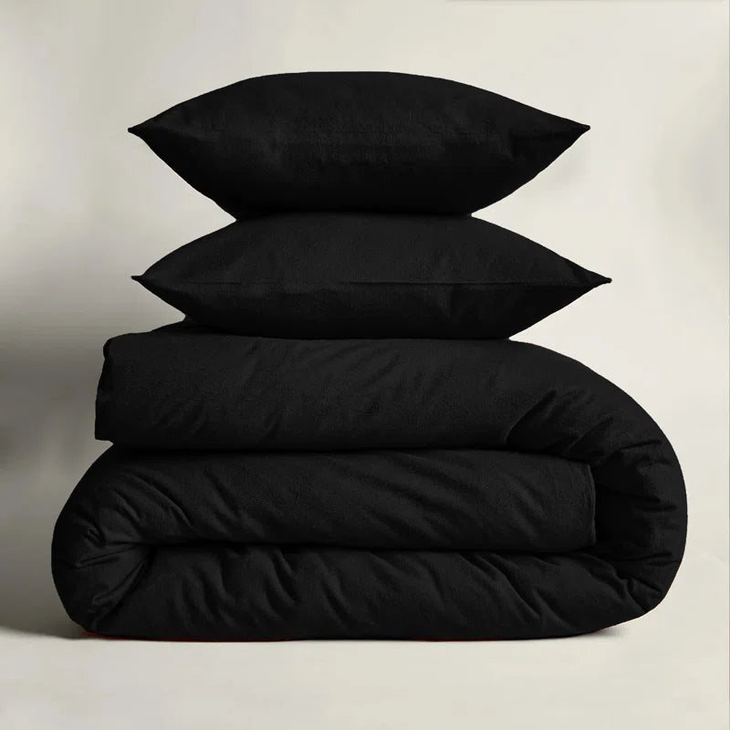 Kiranjot Microfibre 200 TC Reversible Modern & Contemporary Duvet Cover Set with Pillow Cases