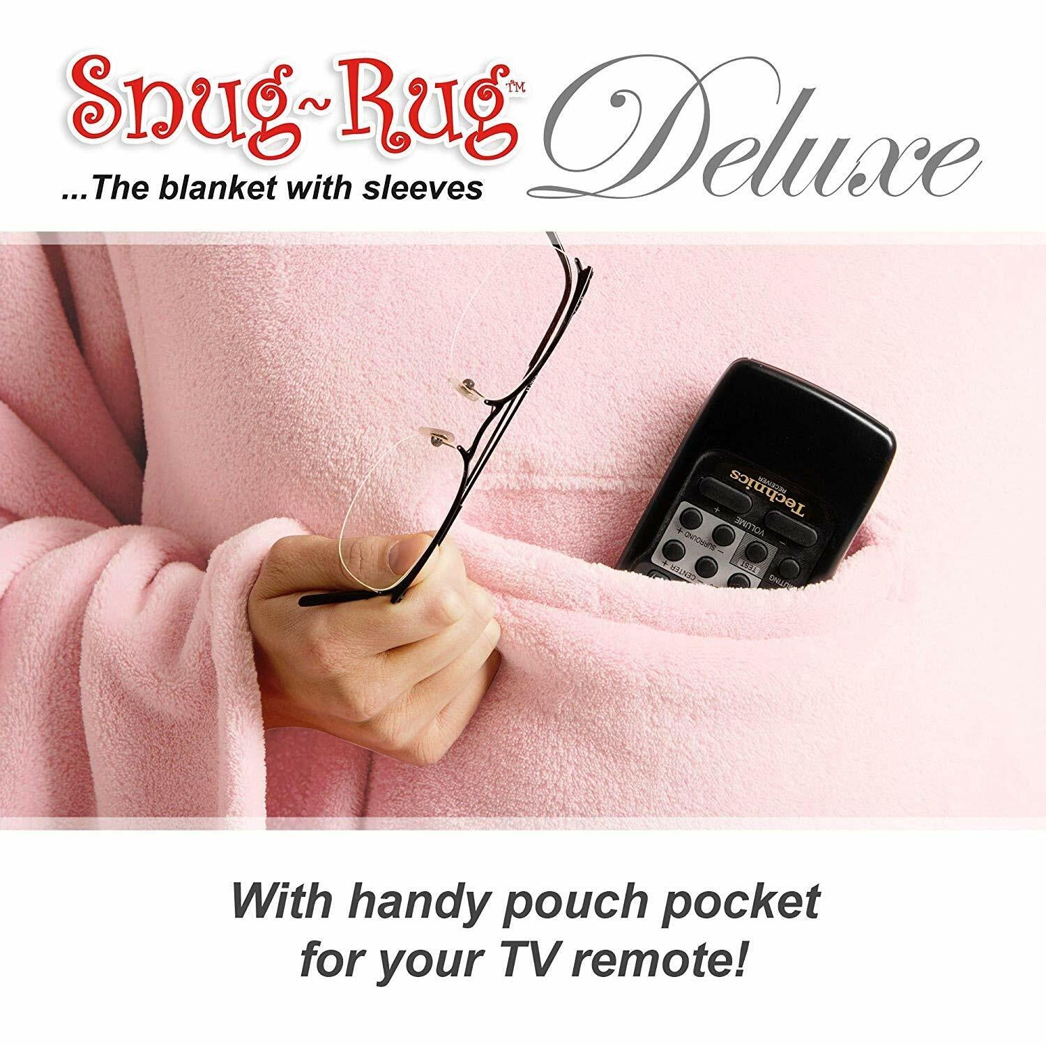Genuine Snug Rug DELUXE ™ ADULT Cosy Warm SLEEVED Arms Blanket Fleece Official
