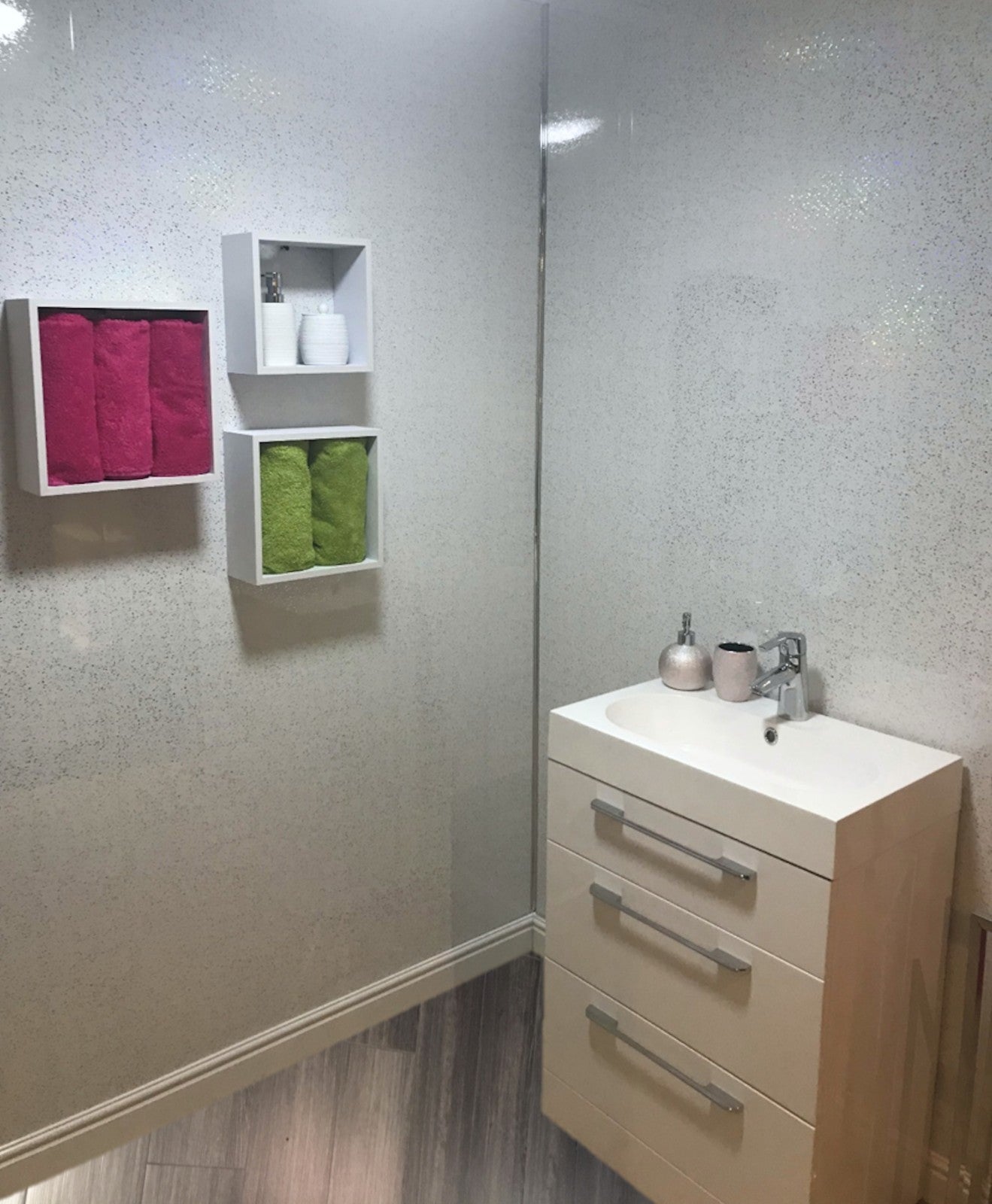 10 White Black Grey Sparkle & Marble Shower Wall Panels PVC Bathroom Cladding