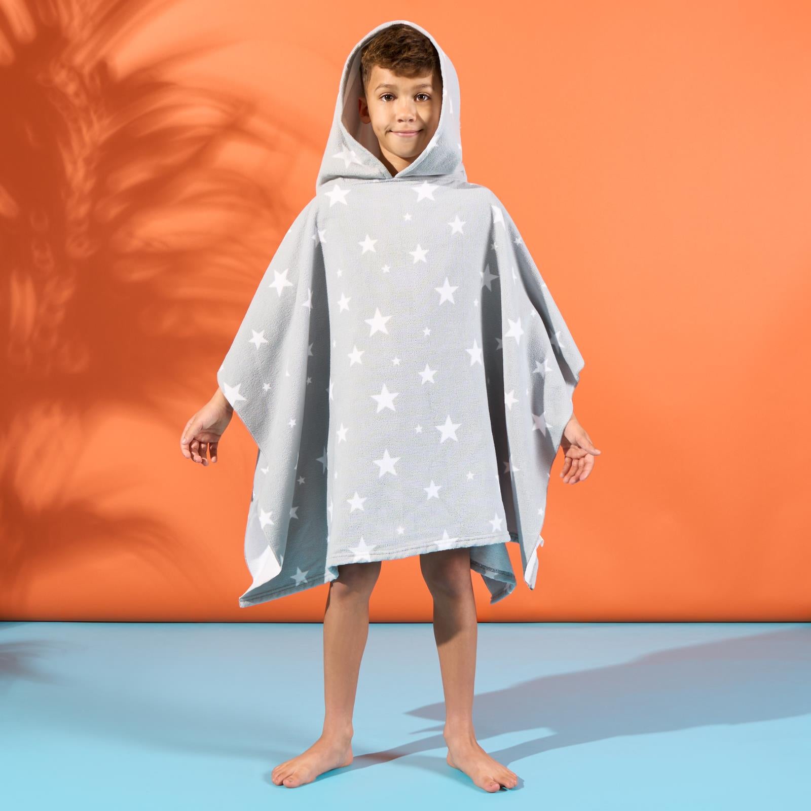 Kids Poncho Beach Towel Hooded Quick Dry Microfibre Holiday Swimming Absorbent