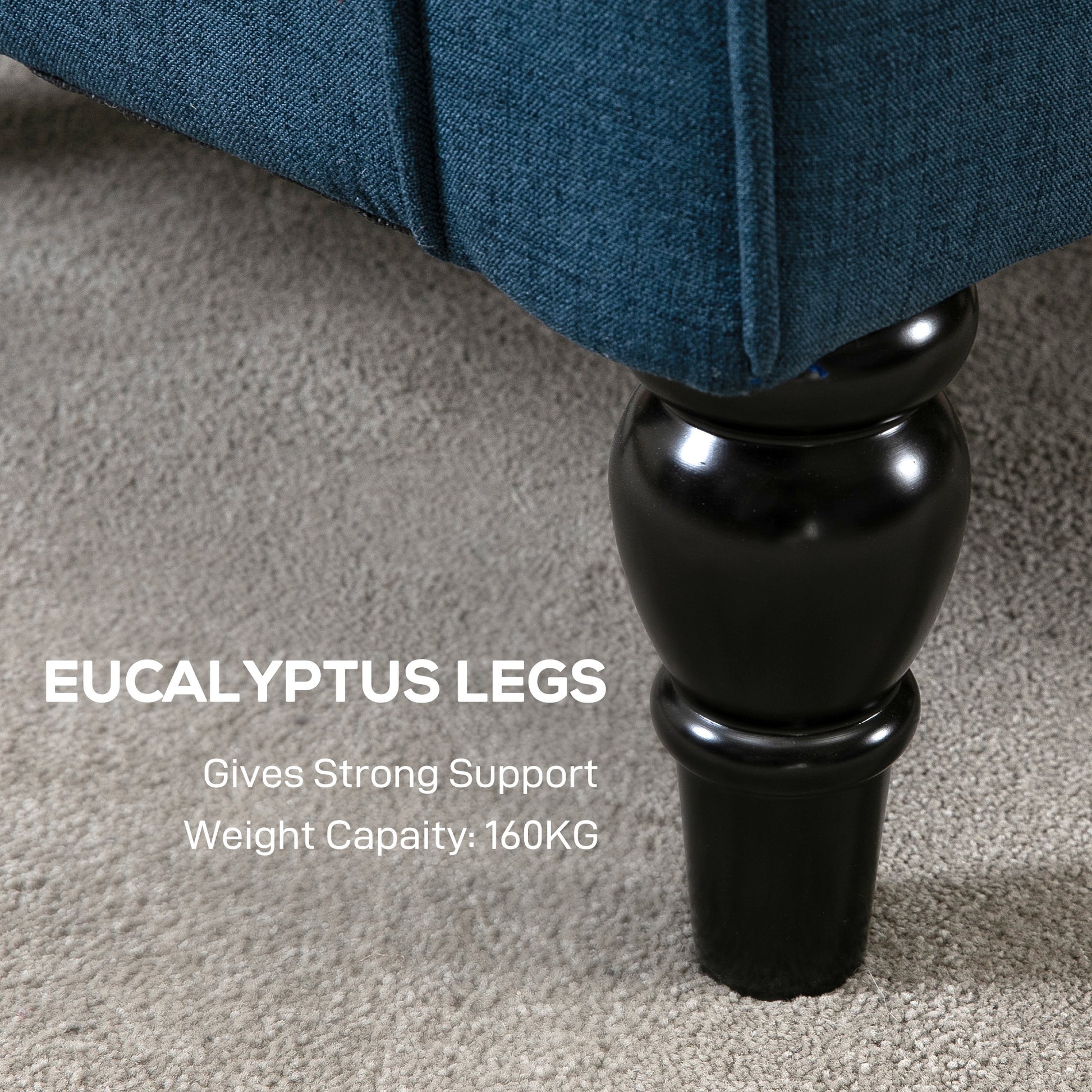 Retro Accent Chair Wingback Armchair with Wood Frame for Living Room