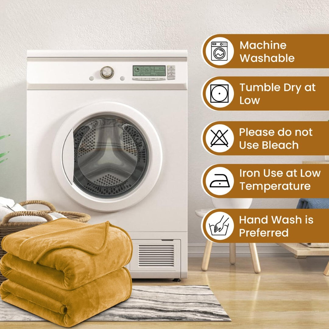 Large Fleece Blanket Throw Reversible Soft Warm Bed Sofa Blanket Double & King