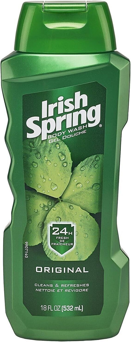 Irish Spring Body Wash Gel Douche | 24 Hour Fresh | Original | 18 Fl Oz (532 Ml)