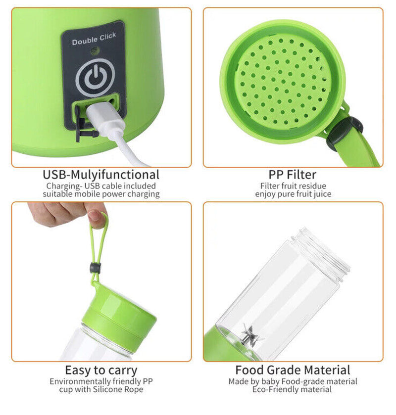 Portable Electric Blender Juicer Fruit Blender Maker Milk Shaker Upgraded