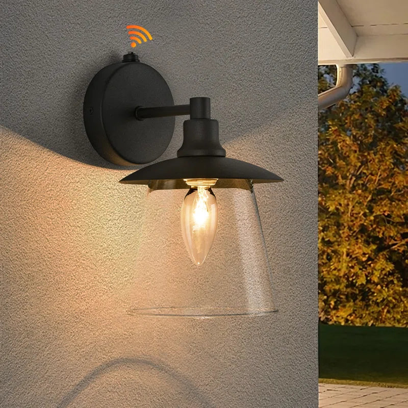 Seerat Matte Black 20Cm H Outdoor Barn Light with Dusk to Dawn