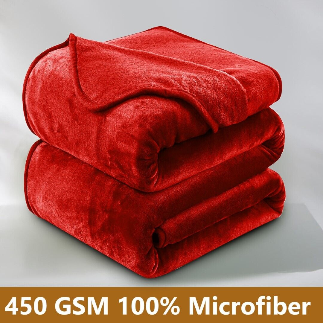 Large Fleece Blanket Throw Reversible Soft Warm Bed Sofa Blanket Double & King