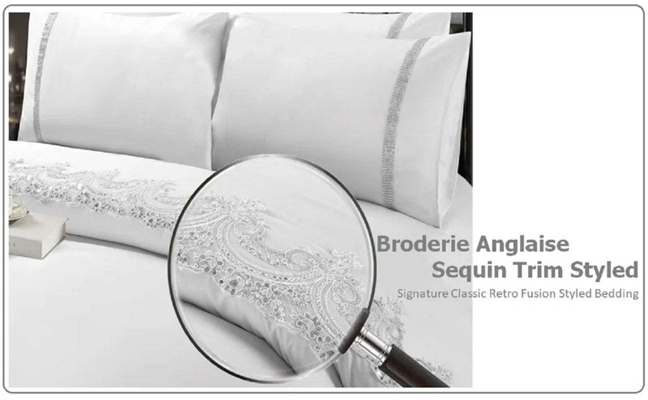 Jenifry Ivory Microfibre 8TC Modern & Contemporary Duvet Cover Set