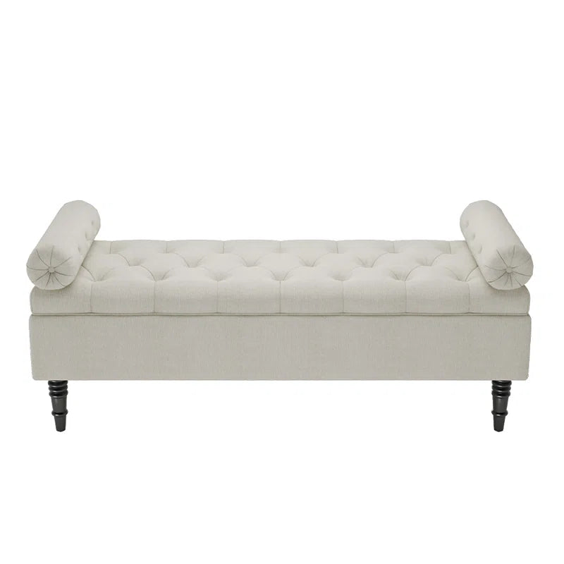 Ethelsville Upholstered Flip Top Storage Bench with Side Arms