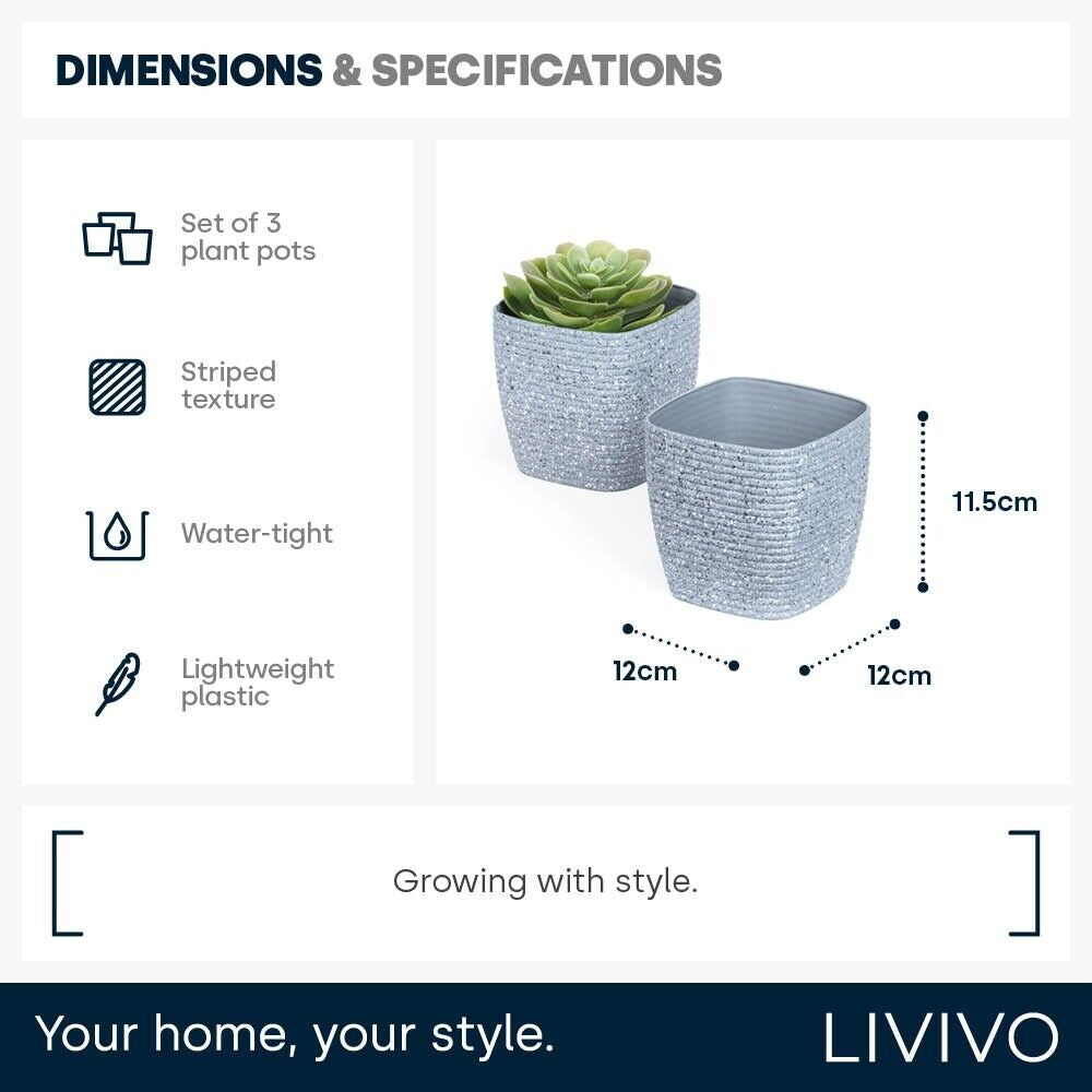 LIVIVO Plastic Garden Flowerpot, Planter Basket for Indoor & Outdoor Plants